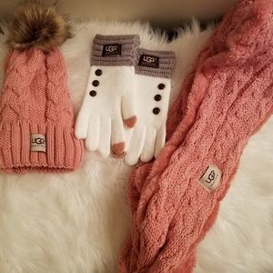 UGG hat, scarf, and gloves